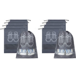 Kasque Transparent Window Portable Travel DustProof Shoe Bags, Drawstring Dustproof, Convenient Storage, NonWoven Fabric, Suit
