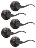 Mengico 5 Pack Single Sided Dummy Door Handle, Oil Rubbed Bronze Interior Door Lever, Right Handled Dummy Knobs for Closet, Non-