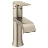 Moen Genta LX Brushed Nickel OneHandle Modern Bathroom Sink Faucet with Optional Deckplate and LowArc Spout Perfect for Bath