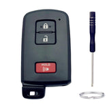 Key Fob Shell Replacement for Toyota Land Cruiser RAV4 4Runner Prius C V Sequoia Tacoma Tundra Corolla 3 Button Car Keyless Entr