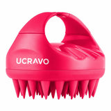 Ucravo Silicone Hair Scalp Massager Shampoo Brush Soft Scalp Scrubber Hairs Massage Brush Dandruff Cleaning Brush Exfoliating De