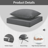 WEOAVRY Outdoor Seat Cushion Set 19x19 Inch Waterproof & Fade Resistant Cushions for Patio Furniture, Removable Cover Deep Seat