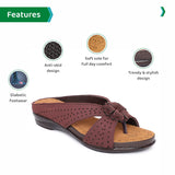 Ortho Joy Fancy Doctor Slippers | Soft Sandal For Women | Comfortable Footwear For Women,Brown,5,B09VLD5MR7