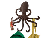Comfify Cast Iron Octopus Wall Hook Decorative Swimming Octopus Tentacles Key Hooks for Entryway, Door Way or Bathroom Novelty