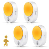 L LOHAS LED Plug in Night Light with Motion Sensor and Dusk to Dawn Sensor,[4-Pack] Night Lights Plug into Wall,2000K Amber Ligh
