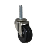Shepherd Hardware 9344 2Inch Threaded Stem Casters, 5/16Inch Stem Diameter, 80lb Load Capacity, (Pack of 2) , Black