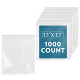 iMailer - 1000 Count - 13 x 15 Clear Reclosable Zip Plastic Poly Bags - 2 Gallon Zip Bags for Clothing, T-Shirts, Pants