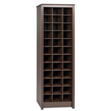Prepac Elegant Brown Shoe Storage Cabinet, Space-Saving Solution with Cubbies for 36 Pairs, 13D x 23.5 W x 72.5 H