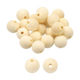 HARFINGTON 100pcs Natural Wooden Beads 8mm Golden Bamboo Round Polished Loose Bead Smooth Spacer Balls Beading for Jewelry Makin