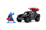 Jada Toys G.I. Joe 1:32 Stinger Diecast Car with 1.65 Cobra Commander Figure, Toys for Kids and Adults,Grey