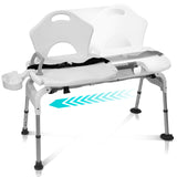 Vive Sliding Shower Chair - Handicap Transfer Bench for Elderly & Disabled - Adjustable Slide Seat for Bathtub 300 lbs Weight Ca