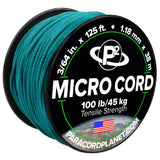 Paracord Planet Micro Paracord - Thin Braided Cord for Crafting, Fishing, and DIY Projects in 125 ft Spools - Teal
