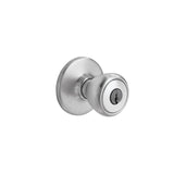 Kwikset Tylo Entry Door Knob with Lock and Key, Secure Keyed Handle Exterior Doorknob, Front Entrance and Bedroom, Satin Chrome,