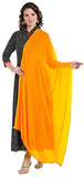 Petrichor Womens Chiffon Solid Plain Dupatta Scarf | Length: 2.1 Meter | Width : 30 Inches, Yellow, 2.1 Meter