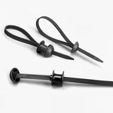 Merishopp 100X Universal Cable Ties Self Locking Black Multifunctional Zip Ties Holder