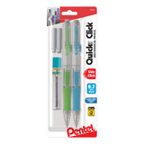 Pentel Quick Click Mechanical Pencil, 0.7 Mm, Hb (#2.5), Black Lead, Assorted Barrel Colors, 2/pack