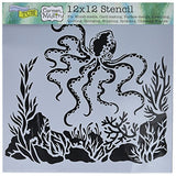 Crafters Workshop Tcw607 Template, 12'' X 12'', Octopus, White