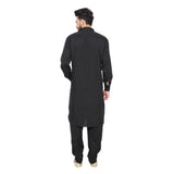 Sojanya (Since 1958 Men'S Black Cotton Blend Pathani Kurta & Salwar Set Size Xxl