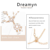 Acenail Head Chains Women Pearl Head Chain Gold Wedding Hair Accessories Crystal Layered Pendant Hair Chain Jewelry Indian Festi