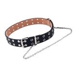 Calandis Punk Belt Waist Strap Handmade With Chain Biker Fashion Pu Leather Black | Belts | Mens Accessories