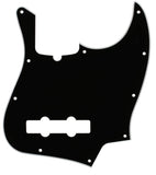 Fender Pickguard, Jazz Bass, 10 Hole, 3 Ply, Truss Rod Notch - B/W/B