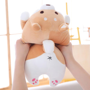 Shiba Inu Dog Plush Pillow, Cute Corgi Akita Stuffed Animals Doll Toy Gifts for Valentine's Gift, Christmas,Sofa Chair, Brown Ro