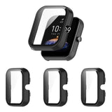 Case Compatible with Amazfit Bip 3/Bip 3 Pro Screen Protector Cover, All-Around Case Hard PC Bumper Full Cover Shell for Amazfit