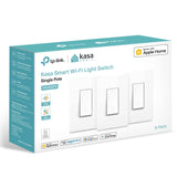 Kasa Apple HomeKit Smart Light Switch KS200P3, Single Pole, Neutral Wire Required, 2.4GHz WiFi Light Switch Works with Siri, Al