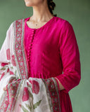 Gosriki Women'S Rayon Viscose Solid A-Line Kurta With Pant & Dupatta (Ishanya Pink-Gs_Xl_Pink_X-Large),Pink,,B0F6NHMYD2