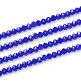 1000pcs Czech Faceted Rondelle Crystal Glass Loose Beads 4mm Small Tiny Spacer Bulk Cobalt Blue for DIY Craft Jewelry Making CCR