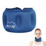 Ontyzz Blue Inflatable Travel Pillow 360 Head Support Aircraft Neck Pillow SkinFriendly Fabrics Inflatable UShaped Pillow