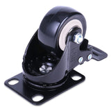 H&S Heavy Duty 2 Caster Wheels for Trolley Furniture - 4 Casters with Brakes for Outdoor Furniture - Black Furniture Casters w
