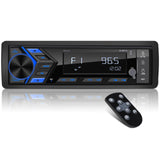 Bluetooth Marine Stereo Single Din - Boat Radio Receiver - Digital LCD Screen AM FM USB 2.1 A Charging AUX-in 4 Volts Preamp Out