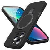 Designed for iPhone 16 Pro Max Case with Magnetic Invisible Stand, [Compatible with Mag-Safe][Full Camera Protection]Liquid Sili