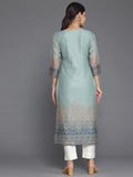 Libas Women'S Chanderi Silk Embellished Straight Kurta (37048_Grey Grey Xs