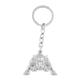 Caristo Angry Bull Face (Kc105) Silver Metal Keychain For Car Bike Boys Men Women Kids Keyring