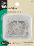 Dritz 101 T Pins, 13/4Inch (40Count), Nickel