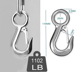 Alele 0.5T Crane Scale Grab Hooks,Slip Hooks,Stainless Steel Lifting Hook Rigging Accessory (Grab Hooks 500kg)