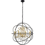 Living District Cordelia 8-Light Transitional Metal Pendant In Black And Gold