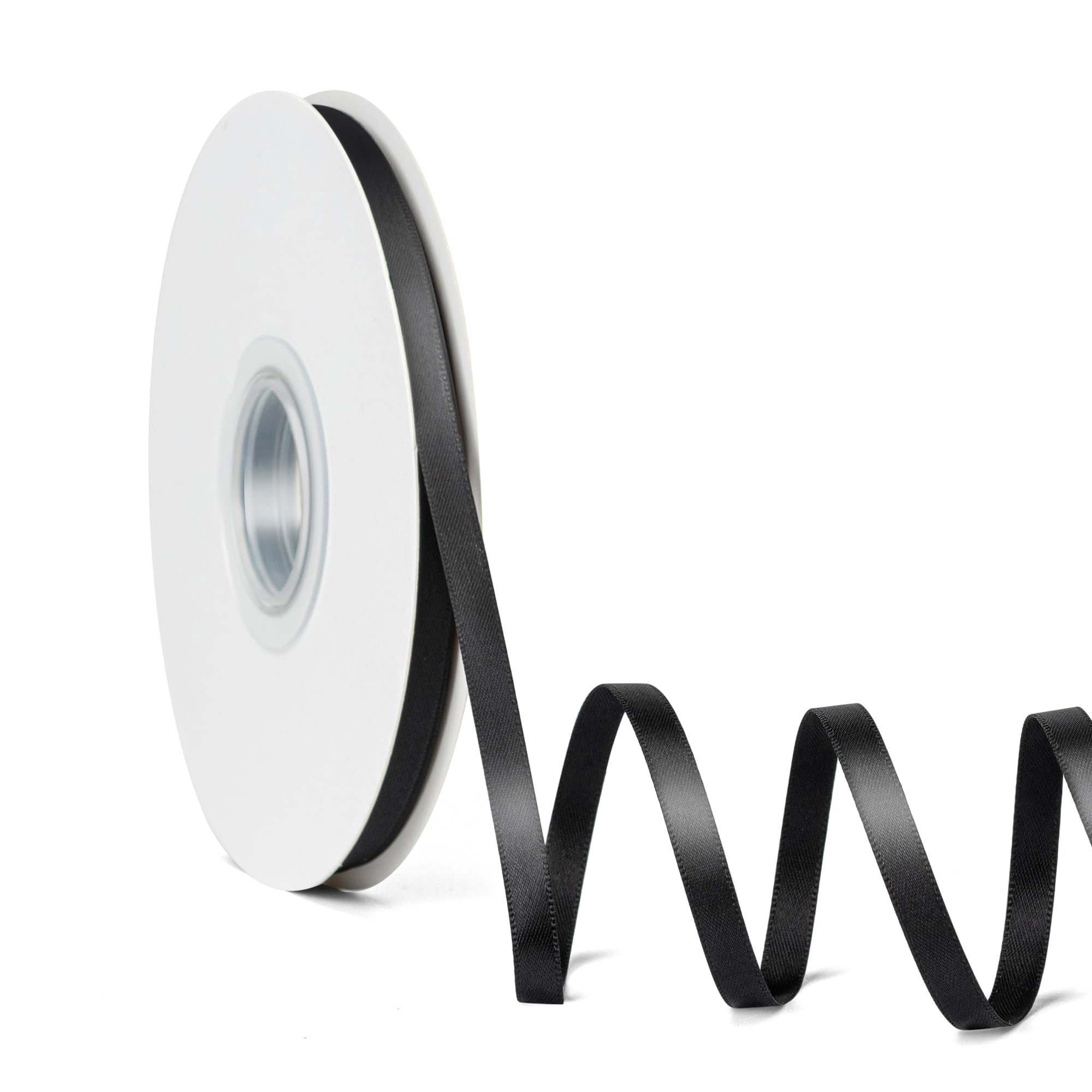 Laferri Black Satin Ribbon,1/4 X 50 Yards,Double Faced Thin Fabric Ribbon Use for Gift Wrapping DIY Craft Floral Bouquets Weddin