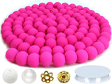 PAMIR TONG 250pcs 8mm Rose Clay Round Smooth Space Polymer Heishi Preppy Cute Bulk Beads for Earring, Necklaces, Bracelet Jewerl