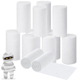 BBTO 6 Rolls Halloween Performance Mummify Cotton Bandages Gauze Rolls White Gauze Wrap Zombie Crepe Bandage Cosplay Mummy Stret