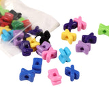 40 PCS Letter Beads 3D Acrylic 21mm x 15mm X Loose for Jewelry Making Bracelet Necklaces Keychain Phone Bag Chain Key Chains(Mix