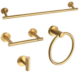 Brushed Gold Bathroom Hardware Accessories Set 4 Pieces,Towel Bar Set Stainless Steel Wall Mounted, Includes 24 in Hand Towel Ba