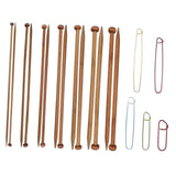 Trendivibe 7 Pairs Bamboo Knitting Pins Set For Sweater Making Accessory Length 25Cm