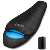 KAMPKEEPER Mummy Sleeping Bag for Adults, 32? 3-4 Seasons Cold Weather, Waterproof, Lightweight, Non-Snag Zipper with Adjustable