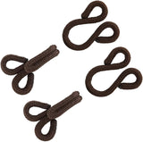 Lakesstory Brown Covered Hooks & Eye Sewing Closure for Fur Coat Jackets Sewing Hooks for Clothing, 11/2 2 Set in a Pack