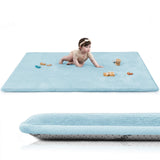 Huloo Sleep Baby Play Mat for Floor,1.3 Thick Elasti-Foam 50 74 Playpen Mat for Tummy Time,Water Repellent Soft Coral Velvet fo