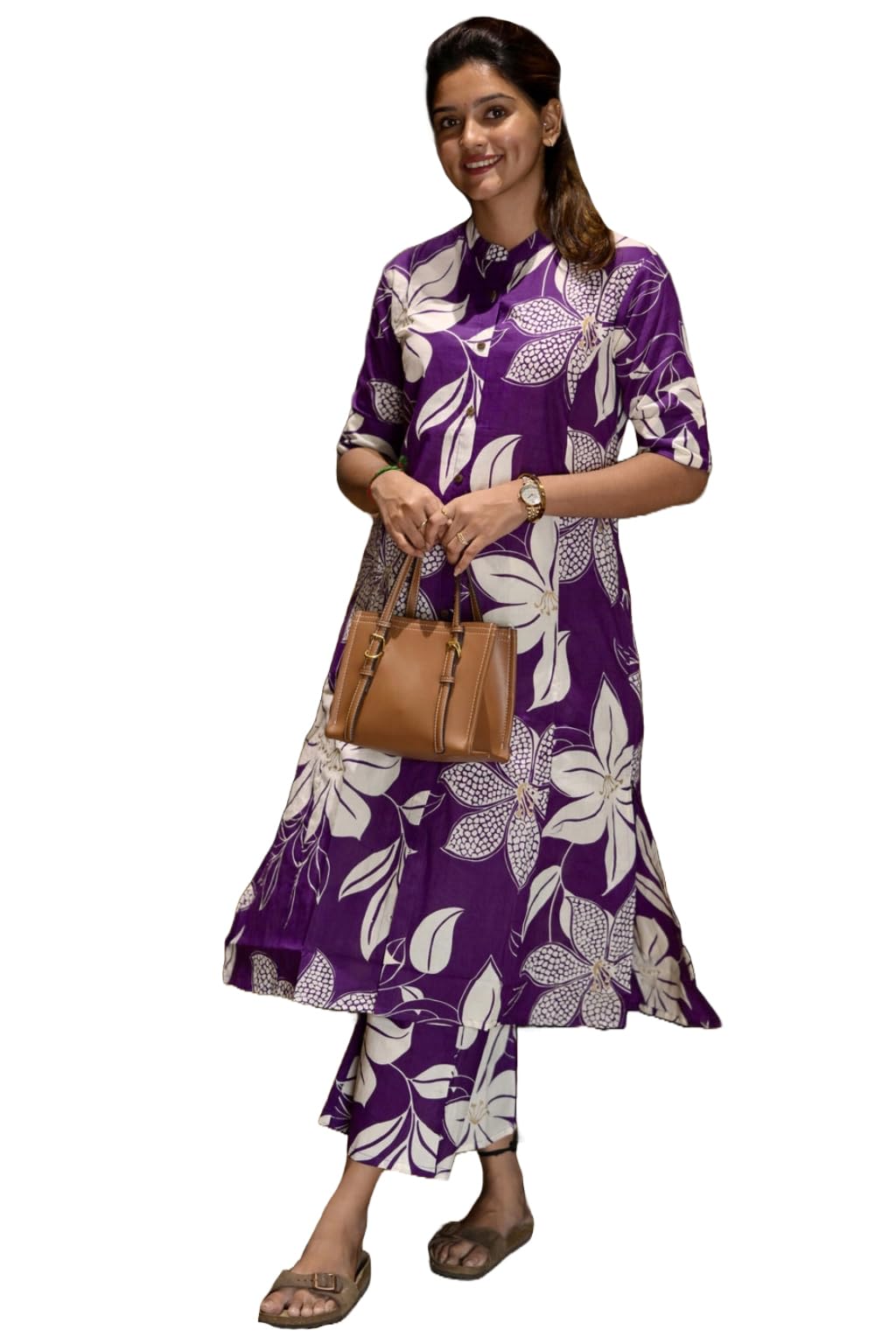 Anni Designer Women'S Rayon Viscose Straight Printed Kurta With Pant (Sunoni Purple-Vks01_S_Purple_Small),Purple,S,,,