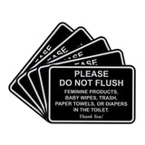 All Quality Classic Framed Please Do Not Flush Thank You Bathroom Etiquette Sign - 6 x 8 (Black-Silver) 5 Pack